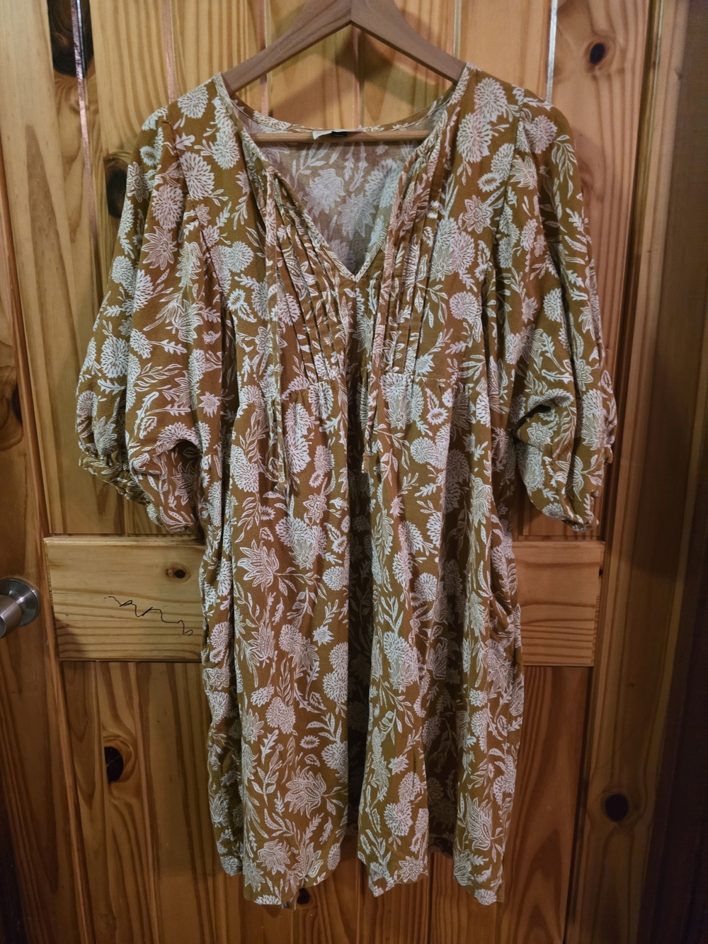XXL Universal Thread Mustard Floral Mini Dress